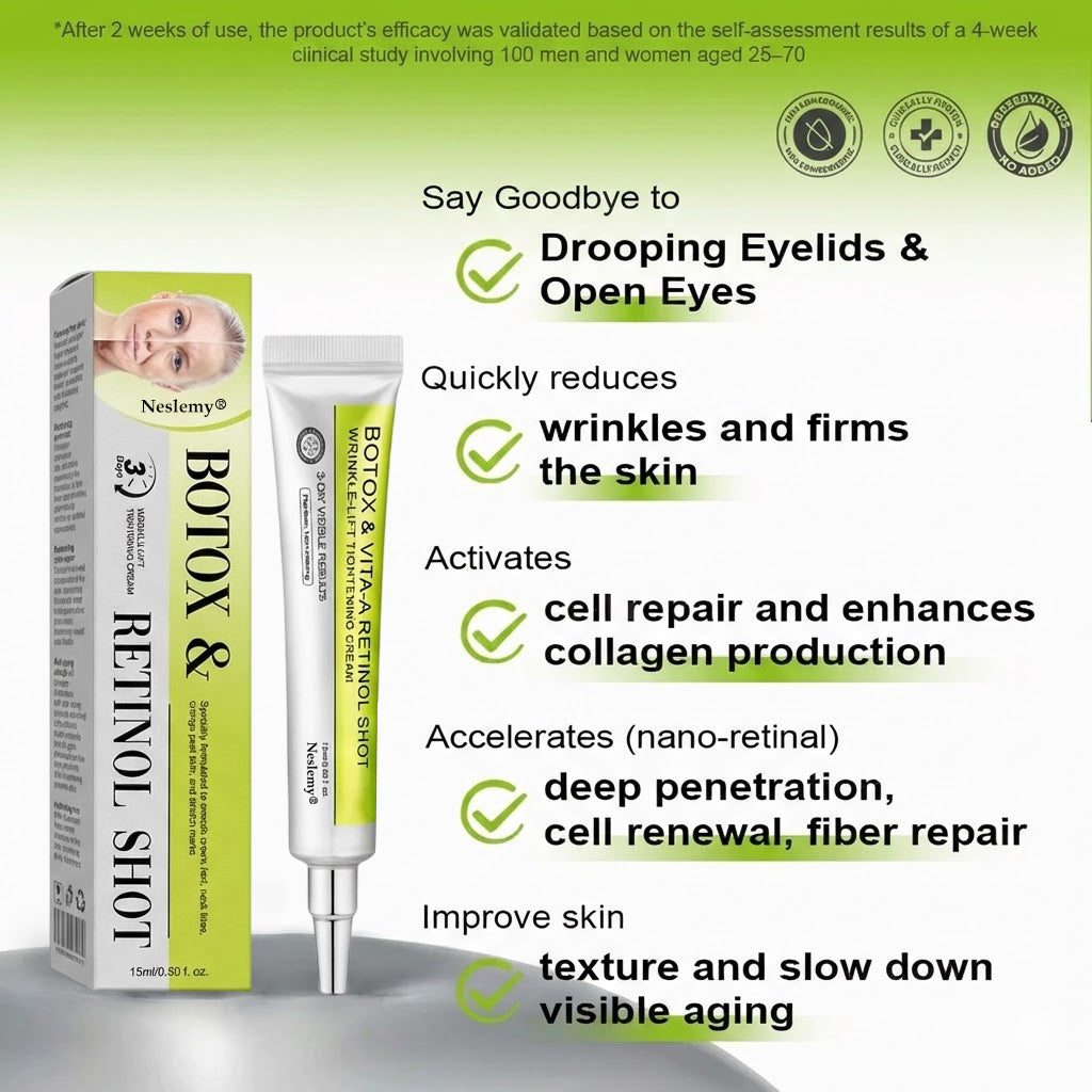🌿👨‍⚕️Made and shipped from the USA 💫Neslemy® Botox & Vita-A Retinol Shot Wrinkle-Lift Tightening cream - Last Day Promotion 70% OFF