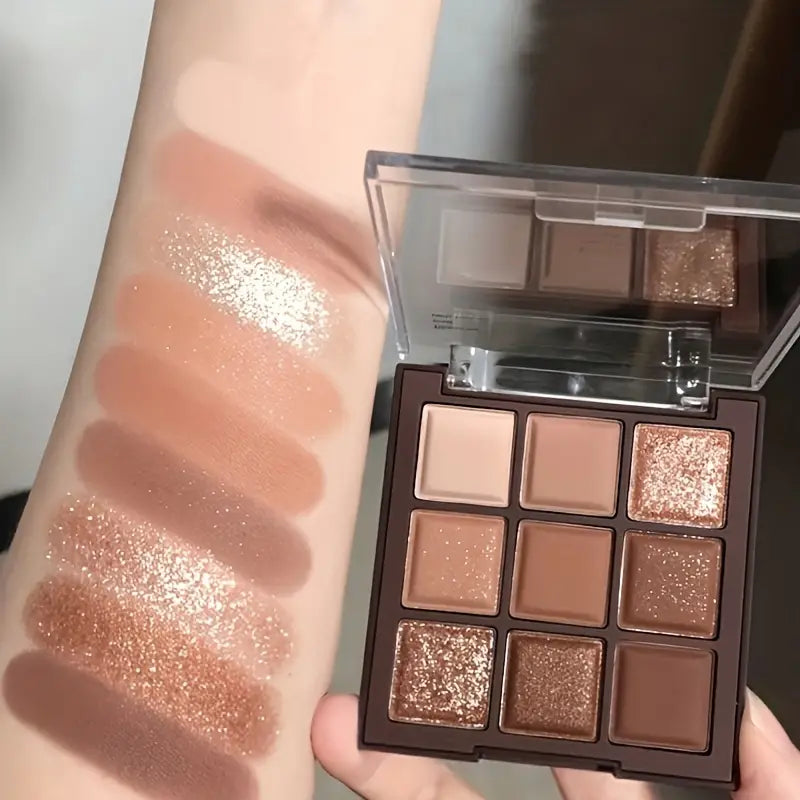 Palette de fards à paupières de 9 couleurs, maquillage léger aux tons de terre