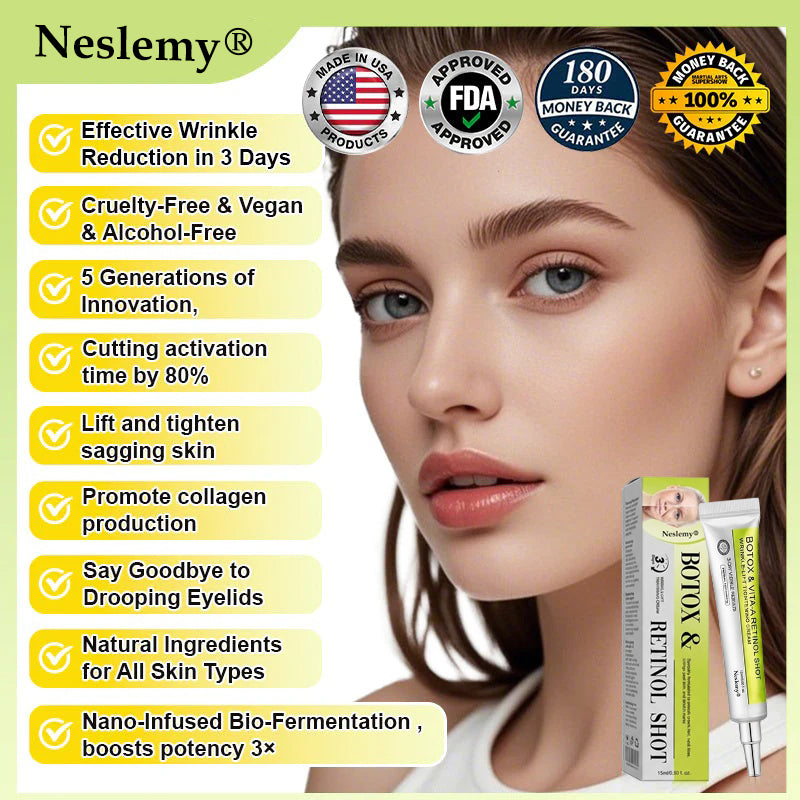 🌿👨‍⚕️Made and shipped from the USA 💫Neslemy® Botox & Vita-A Retinol Shot Wrinkle-Lift Tightening cream - Last Day Promotion 70% OFF
