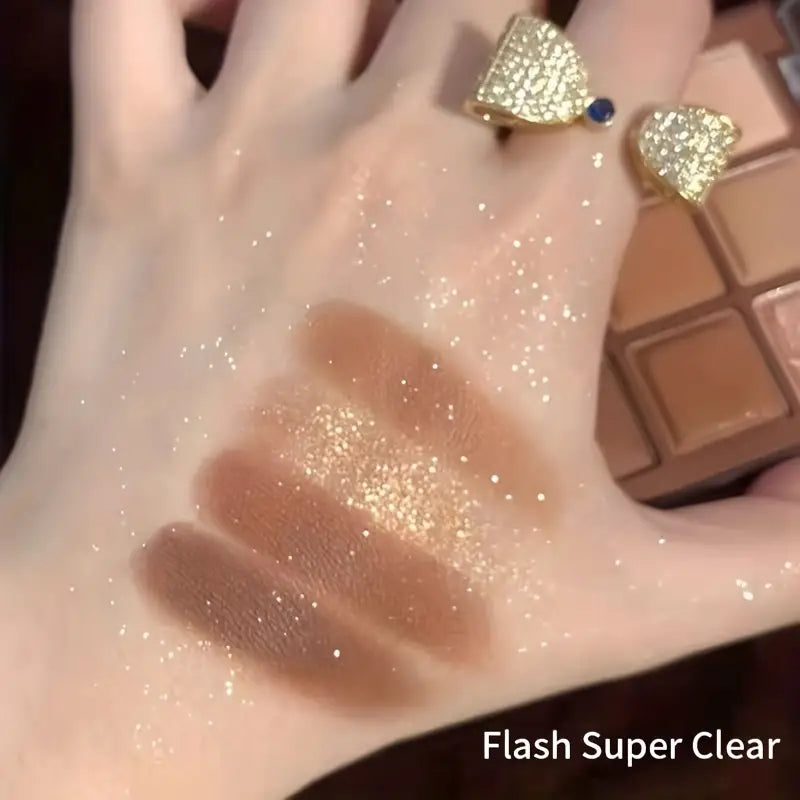 Palette de fards à paupières de 9 couleurs, maquillage léger aux tons de terre