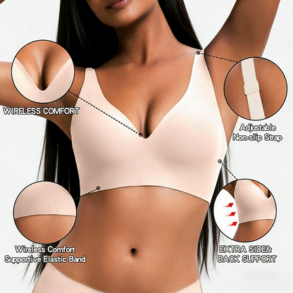 Women’s Wireless Deep V Seamless Push-Up Bralette — Ultra-Comfortable T-Shirt Bra | Final Week Christmas Sale + Free Gift with Every Order