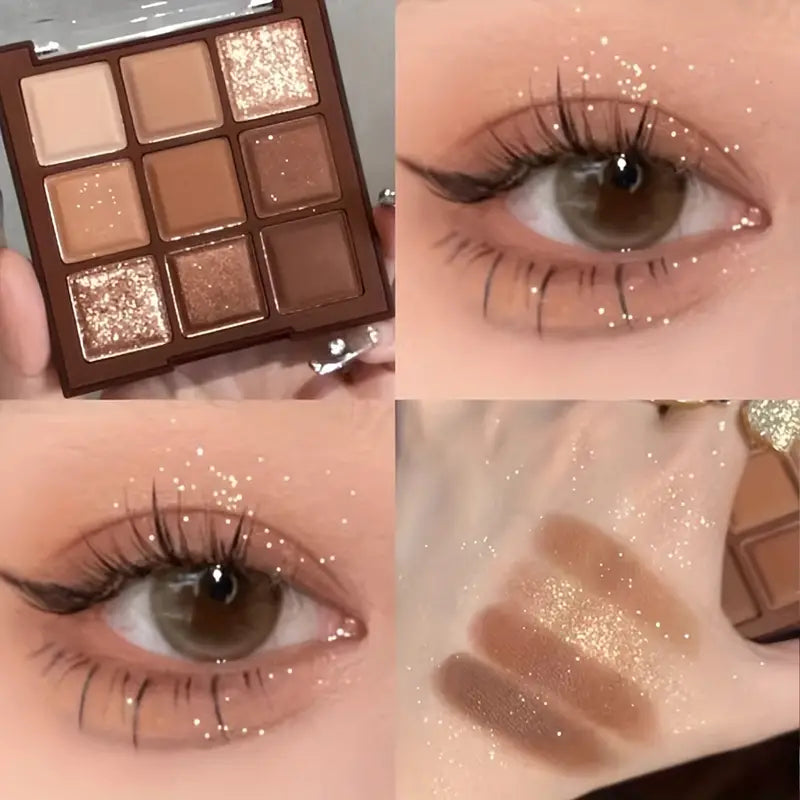 Palette de fards à paupières de 9 couleurs, maquillage léger aux tons de terre