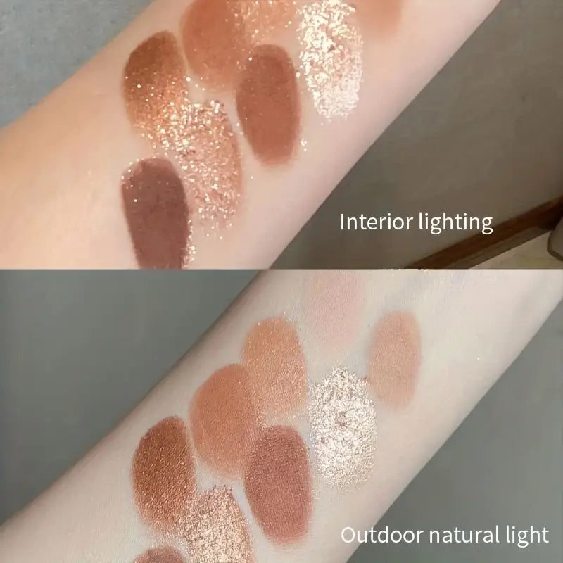 Palette de fards à paupières de 9 couleurs, maquillage léger aux tons de terre