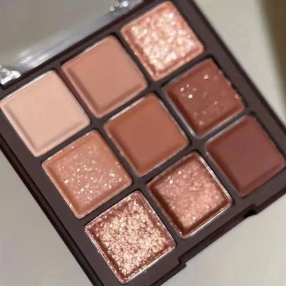 Palette de fards à paupières de 9 couleurs, maquillage léger aux tons de terre