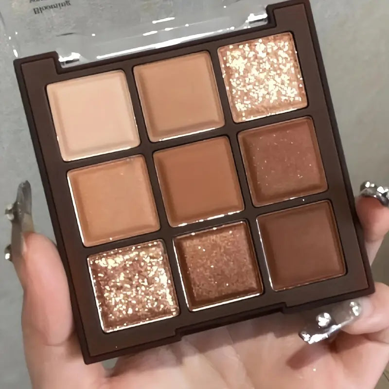 Palette de fards à paupières de 9 couleurs, maquillage léger aux tons de terre