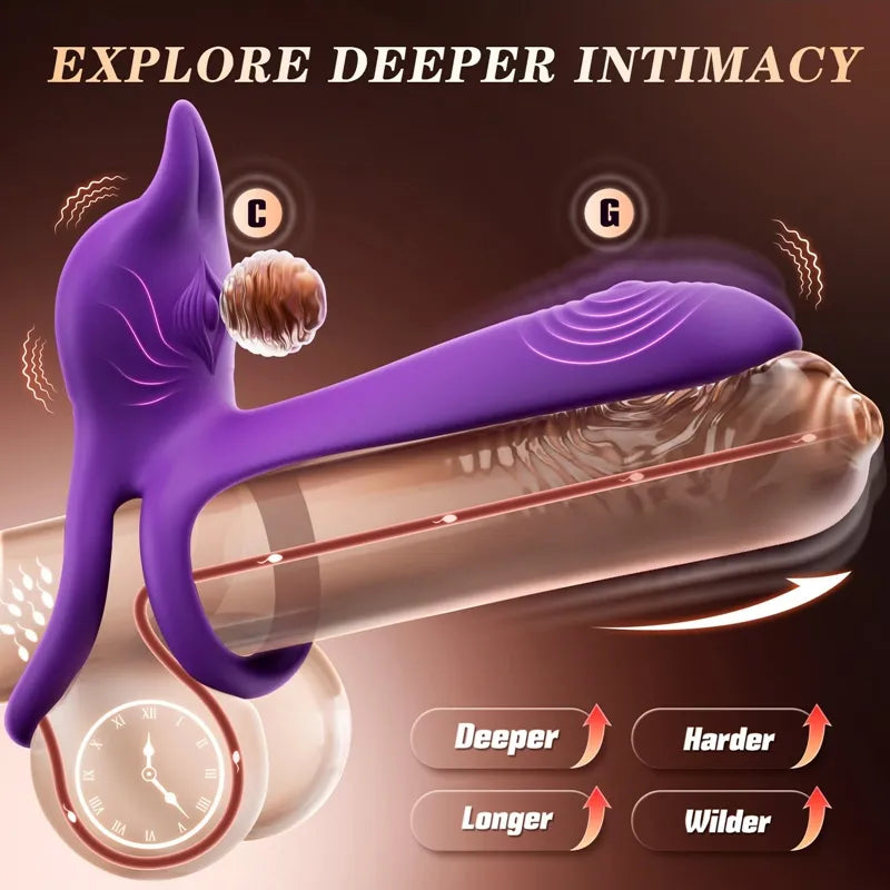 🎁Enchanted Girl Luxe Smart Vibrating Ring – App-Controlled Pleasure for Couples 💫